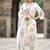 Off white georgette print sttiched kurta set