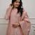 Baby pink chanderi embroidered readymade kurta set