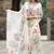 Off white georgette print sttiched kurta set