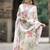 Off white georgette print sttiched kurta set