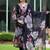 Black georgette print sttiched kurta set