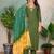 Mehendi green color roman silk with embroidered kurta set