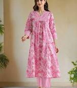 Light pink color rayon readymade kurta set
