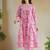 Light pink color rayon readymade kurta set