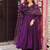 Purple color chanderi silk embroidered anarkali kurta set