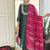 Dark green color vichitra silk embroidered straight suit
