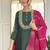 Dark green color vichitra silk embroidered straight suit