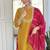 Yellow color vichitra silk embroidered straight suit