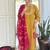 Yellow color vichitra silk embroidered straight suit