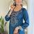 Teal blue color chanderi silk  kurta set