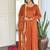 Orange color vichitra silk embroidered  anarkali suit
