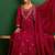Vichitra silk embroidered anarkali kurta set in rani pink