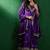 Vichitra silk embroidered anarkali kurta set in purple