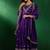 Vichitra silk embroidered anarkali kurta set in purple