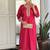 Rani pink color chanderi viscose embroidered kurta set