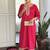 Rani pink color chanderi viscose embroidered kurta set