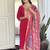 Rani pink color chanderi silk embroidered kurta set