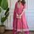 Rani pink chinon bandhani print anarkali  suit
