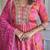 Rani pink chinon bandhani print anarkali  suit