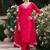 Rani pink rayon embroidered kurta set