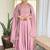 Light pink vichitra silk embroidered anarkali set