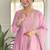 Light pink vichitra silk embroidered anarkali set