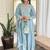 Light blue vichitra silk embroidered anarkali set