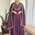 Dark purple vichitra silk embroidered anarkali set