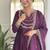 Dark purple vichitra silk embroidered anarkali set