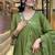 Olive green fancy fabric anarkali suit