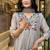 Grey  chinon viscose fabric anarkali suit