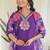 Violet color chanderi viscose sttiched kurta set