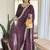 Wine color vichitra silk anarkali suit