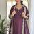 Wine color vichitra silk anarkali suit