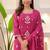 Rani pink color rayon ready made kurta set