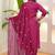 Rani pink color rayon ready made kurta set