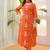 Orange color rayon ready made kurta set
