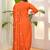 Orange color rayon ready made kurta set