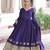 Purple vichitra silk sequins embroidered gown with heavy dupatta