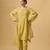 Sunlit mustard viscose rayon kurta set with sheer organza dupatta
