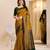 musturd green  soft art silk blend banarasi jacuard work designer party wear saree with unstitched blouse piece