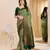 pista green  soft art silk blend banarasi jacuard work designer party wear saree with unstitched blouse piece