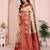 cream maroon   soft art silk blend banarasi jacuard work designer party wear saree with unstitched blouse piece