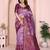lavender wine  soft art silk blend banarasi jacuard work designer party wear saree with unstitched blouse piece