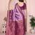 lavender wine  soft art silk blend banarasi jacuard work designer party wear saree with unstitched blouse piece