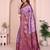 lavender wine  soft art silk blend banarasi jacuard work designer party wear saree with unstitched blouse piece