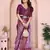 lavender wine  soft art silk blend banarasi jacuard work designer party wear saree with unstitched blouse piece