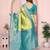 lemon rama  soft art silk blend banarasi jacuard work designer party wear saree with unstitched blouse piece
