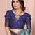 rama blue  soft art silk blend banarasi jacuard work designer party wear saree with unstitched blouse piece