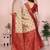cream maroon   soft art silk blend banarasi jacuard work designer party wear saree with unstitched blouse piece